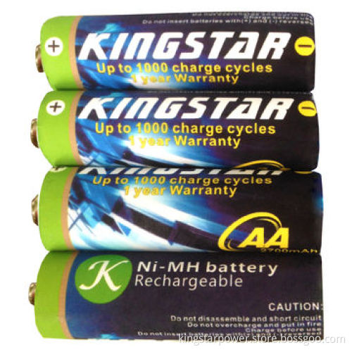 AA Rechargeable Batteries, Ni-MH, 2,700mAh, 1.2V, 4 Packs,for Camera MP3/Toys/Flashlight/Phone/Shave